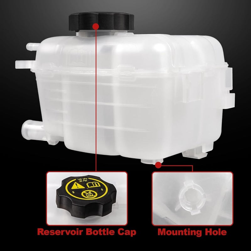 PYHAUTO Coolant Reservoir Tank with Cap Compatible with Cascada 2016-2018, Verano 2012-2017, Cruze 2010-2016, Orlando 2012-2014 Replace 603-383 13505353 13393368 - Image 4